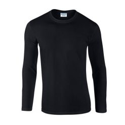Koszulka Z Długim Rękawem Dla Dorosłych Unisex Soft Touch. Czarne bluzki damskie GILDAN, xl, bez wzorów, sportowe, bez kołnierzyka, bez ramiączek. Za 49.99 zł.