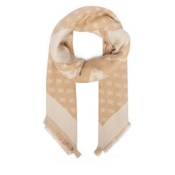 Chusta Guess. Brązowe chusty damskie Guess, z aplikacjami. Za 194.99 zł.