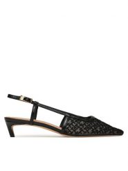 Tommy Hilfiger Czółenka Mono Squared Toe Kitten Slingb FW0FW08746 Czarny. Czarne czółenka damskie Tommy Hilfiger, bez wzorów, z materiału, bez obcasa. Za 489.99 zł.