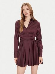 Guess Sukienka koktajlowa W5YK00 WF1T2 Brązowy Regular Fit. Brązowe sukienki damskie Guess, z aplikacjami, z syntetyku, wizytowe, bez ramiączek. Za 399.99 zł.