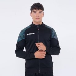 Kobieta Biegowa Kurtka Lekka Oddychająca Czarna-Zielona Tiffany. Czarne kurtki damskie LEGEA, s, bez wzorów, z bawełny, bez kaptura. Za 136.00 zł.