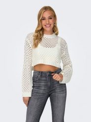 ONLY Sweter w kolorze białym rozmiar: XL. Białe swetry klasyczne damskie Only, xl, bez kołnierzyka. Za 79.03 zł.