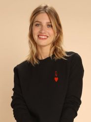 WOOOP Bluza "Queen" w kolorze czarnym rozmiar: L. Czarne bluzy damskie Wooop, l, bez wzorów, bez kaptura. Za 118.56 zł.