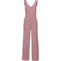 Kombinezon z falbanami bonprix matowy fioletowy. Fioletowe kombinezony damskie bonprix, eleganckie. Za 59.99 zł.