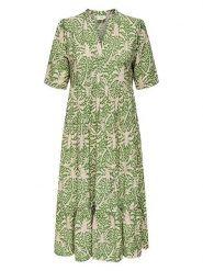 JDY Sukienka w kolorze zielono-beżowym rozmiar: M. Brązowe sukienki damskie JDY, bez wzorów, z włókna, bez ramiączek. Za 118.56 zł.