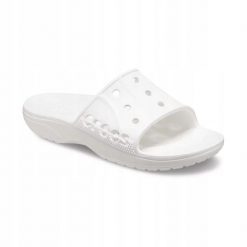 Klapki Dla Dorosłych Crocs Baya II Slide. Białe klapki damskie Crocs, bez wzorów, z materiału, bez obcasa, bez zapięcia. Za 99.99 zł.