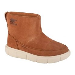Buty Sorel Explorer Iii Slip-on Wp 2077971242 brązowe. Brązowe śniegowce damskie z gumy, za kostkę. Za 673.44 zł.