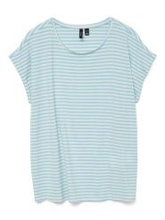 Vero Moda Koszulka w kolorze błękitnym rozmiar: S. Niebieskie bluzki damskie Vero Moda, s, bez wzorów, z lyocellu, bez kołnierzyka, bez ramiączek. Za 72.45 zł.