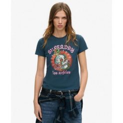 Koszulka z kryształkami do tatuażu. Czarne koszulki sportowe damskie Superdry, bez wzorów, bez ramiączek. W wyprzedaży za 209.30 zł.