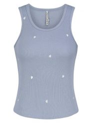 Eight2Nine Top w kolorze kremowo-szaroniebieskim rozmiar: XL. Niebieskie koszulki sportowe damskie Eight2Nine, xl, bez wzorów, prążkowane, bez ramiączek. Za 43.99 zł.