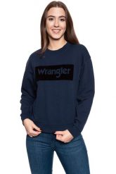BLUZA WRANGLER HIGH RIB RETRO SWEAT NAVY W6N0HA114 112130760. Niebieskie bluzy damskie Wrangler, xs, bez wzorów, bez kaptura. W wyprzedaży za 69.99 zł.
