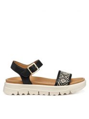 Geox Sandały D Xand 2.1S D65SZC 09B11 C9999 Czarny. Czarne sandały damskie Geox, bez wzorów, ze skóry, bez obcasa, na płaskiej podeszwie, bez zapięcia. Za 459.99 zł.