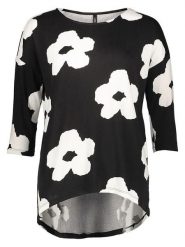 ONLY Bluzka w kolorze czarno-białym rozmiar: XS. Czarne bluzki damskie Only, xs, bez wzorów, bez kołnierzyka, bez ramiączek. Za 81.45 zł.