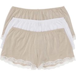 Luźniejsze bokserki z wiskozy (3 pary) bonprix cielisto-biały. Brązowe bokserki damskie bonprix, w koronkowe wzory, z koronki. Za 38.97 zł.
