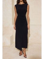 Trendyol Sukienka w kolorze czarnym rozmiar: L. Czarne sukienki damskie Trendyol, bez wzorów, bez ramiączek. Za 95.99 zł.