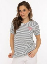 Zwillingsherz Koszulka w kolorze szaro-białym rozmiar: L. Białe koszulki damskie Zwillingsherz, l, bez wzorów, z wiskozy, bez kołnierzyka, bez ramiączek. Za 82.99 zł.