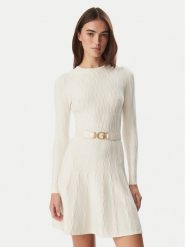 Guess Sukienka dzianinowa W6BK64 Z1569 Kremowy Regular Fit. Białe sukienki damskie Guess, z aplikacjami, z dzianiny, bez ramiączek. Za 614.99 zł.