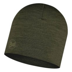 Czapka wełniana Buff Lightweight Merino Wool. Zielone czapki damskie Buff, bez wzorów, z wełny. Za 129.90 zł.