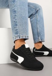 Czarne Sneakersy w Stylu Kultowych Tenisówek Virritia. Czarne obuwie sportowe casual damskie Born2be, z jeansu, tenisowe. Za 74.99 zł.