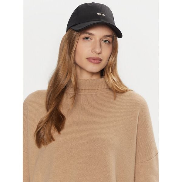 Czapka z daszkiem BOSS. Czarne czapki z daszkiem damskie Boss, bez wzorów. Za 177.99 zł.
