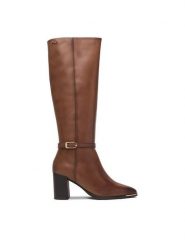 MEXX Kozaki EO-WI44-TUGA-03 Brązowy. Brązowe kozaki damskie Mexx, ze skóry, bez obcasa, na słupku, bez zapięcia. Za 699.99 zł.