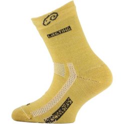 Skarpety merino TJS. Brązowe skarpetki damskie LASTING, bez wzorów, z elastanu. Za 43.00 zł.