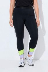 Damskie Sportowe legginsy szerokie kolorowe pasy kieszenie. Czarne legginsy damskie Ulla Popken, plus size, bez wzorów, z elastanu. Za 239.99 zł.