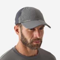 Czapka wędkarska z daszkiem Caperlan FC 500 F składana. Szare czapki z daszkiem damskie CAPERLAN, bez wzorów, z poliamidu. Za 54.99 zł.