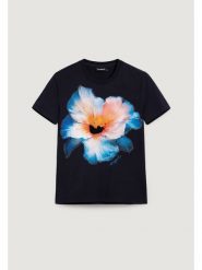 Desigual T-Shirt Estocolmo 26SWTK03 Granatowy Regular Fit. Niebieskie t-shirty damskie Desigual, xs, bez wzorów, z bawełny, bez kołnierzyka. Za 149.99 zł.