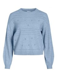 Vila Sweter w kolorze błękitnym rozmiar: XL. Niebieskie swetry klasyczne damskie Vila, xl, bez kołnierzyka. Za 100.99 zł.