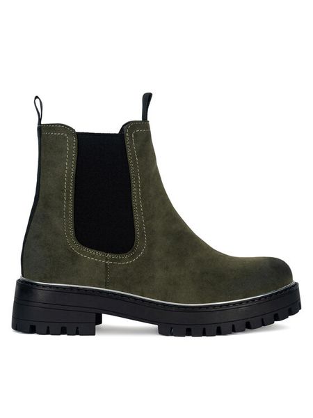 Jenny Fairy Botki WS13202-05 Khaki. Brązowe botki damskie Jenny Fairy, ze skóry, bez obcasa, na płaskiej podeszwie, bez zapięcia. Za 159.99 zł.