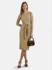LAUREN RALPH LAUREN Sukienka codzienna 200973598001 Beżowy Slim Fit. Brązowe sukienki damskie Lauren Ralph Lauren, bez wzorów, z bawełny, bez ramiączek. Za 619.99 zł.