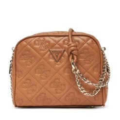 Torebka Guess. Brązowe listonoszki damskie Guess, z aplikacjami, bez dodatków. Za 419.99 zł.