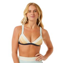 Góra od stroju kąpielowego Rip Curl Block Party Spliced Fixed Tri. Niebieskie bikini RIPCURL, bez wzorów. Za 119.99 zł.