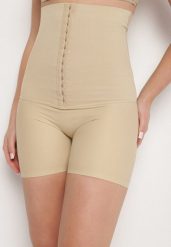 Beżowa Bielizna modelująca Majtki Push Up z Wysokim Stanem Lunietta. Brązowa bielizna korygująca Born2be, bez wzorów, z jeansu. Za 59.99 zł.