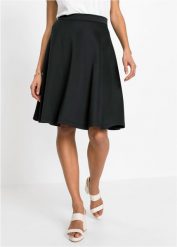 Spódnica z miękkiego materiału scuba. Czarne spódnice damskie bonprix, bez wzorów, midi. Za 132.99 zł.