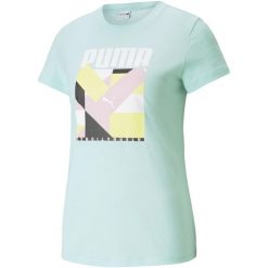 T-shirt z krótkim rękawem damski Puma INTL GRAPHIC. Niebieskie t-shirty damskie Puma, s, bez wzorów, bez kołnierzyka. W wyprzedaży za 80.05 zł.