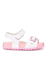 Geox Sandały B Sandal Chalki Girl B652RA 000BC C0406 S Biały. Białe sandały dziewczęce Geox, ze skóry, bez obcasa, bez zapięcia. Za 209.99 zł.
