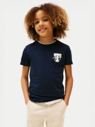Tommy Hilfiger T-Shirt Varsity Graphic KB0KB09868 Granatowy Regular Fit. Niebieskie t-shirty i koszulki chłopięce Tommy Hilfiger, bez wzorów, z bawełny, bez kołnierzyka, bez ramiączek. Za 89.99 zł.