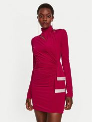 Simona Corsellini Sukienka koktajlowa A24CEAB053 Czerwony Slim Fit. Czerwone sukienki damskie SIMONA CORSELLINI, bez wzorów, z syntetyku, wizytowe, bez ramiączek. Za 749.99 zł.