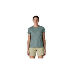 Koszulka trekkingowa damska Capilene Cool Trail Shirt Women. Niebieskie bluzki damskie Patagonia, bez wzorów, z lyocellu, casualowe, bez kołnierzyka, bez ramiączek. Za 199.99 zł.