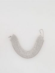 Naszyjnik choker - srebrny. Szare naszyjniki damskie Reserved, srebrne. Za 99.99 zł.
