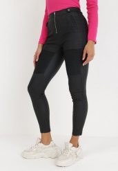Czarne Spodnie Skinny Lyviara. Czarne rurki damskie Born2be, bez wzorów, z jeansu. Za 109.99 zł.