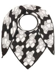 Zwillingsherz Chusta trójkątna w kolorze szaro-czarnym z dodatkiem wełny - 185 x 90 cm rozmiar: onesize. Czarne chusty damskie Zwillingsherz, bez wzorów, z materiału. Za 257.31 zł.