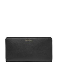 Calvin Klein Portfel Foil Logo Passport Longfold LV04F1205G Czarny. Czarne portfele damskie Calvin Klein, bez wzorów, ze skóry. Za 289.99 zł.