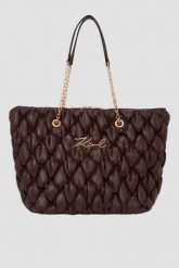 KARL LAGERFELD Czekoladowa pikowana damska shopperka Kuilt Hobo. Brązowe shopper bag KARL LAGERFELD, pikowane, bez dodatków. W wyprzedaży za 1,069.99 zł.
