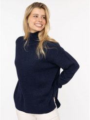 Zwillingsherz Sweter w kolorze granatowym rozmiar: M. Niebieskie swetry klasyczne damskie Zwillingsherz, m, ze splotem, bez kołnierzyka. Za 233.33 zł.