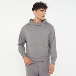 Unisex bluza z kapturem F BOXY ciemnoszara. Szare bluzy damskie LEGEA, s, bez wzorów, z bawełny, z kapturem. Za 89.90 zł.