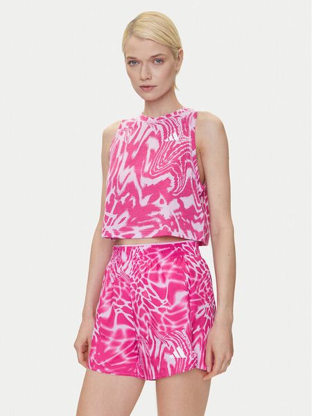 Adidas Koszulka techniczna Train Essentials Allover Print Workout JC6650 Fioletowy Regular Fit. Fioletowe koszulki damskie Adidas, xs, bez wzorów, z syntetyku, bez kołnierzyka, bez ramiączek. Za 129.99 zł.