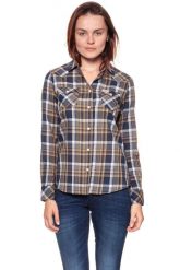 KOSZULA WRANGLER CHECK SHIRT DUSTY OLIVE W5240LU45 112129348. Zielone koszule damskie Wrangler, s, bez wzorów, bez kołnierzyka, bez ramiączek. W wyprzedaży za 69.99 zł.